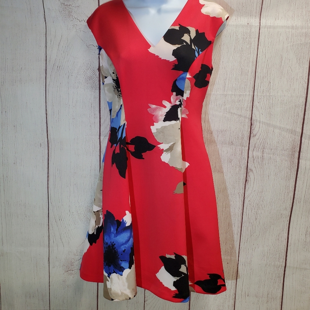 Vince Camuto Fit & Flare Pink Floral Dress